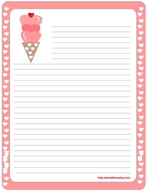 Free Printable Valentine Stationery