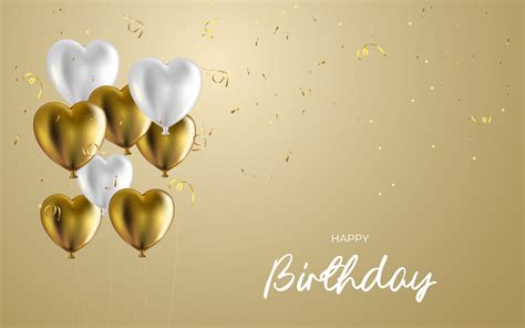 happy birthday banner template with realistic balloons. 1994704 Vector ...