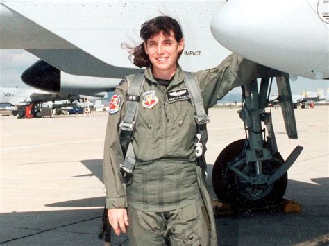 U.S. Air Force pilot Martha McSally, the highest ranking female fighter pilot, poses for a ...