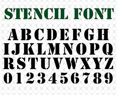 Stencil font svg Army font svg Stencil script svg Army | Etsy