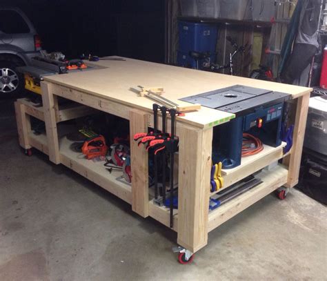 My take on the 'ultimate workbench!' Homes for my table saw and router setup, along with ample ...