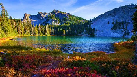 Sky lakes Wilderness, Oregon, morning, landscape, trees, sky, Mountains, usa HD wallpaper | Pxfuel