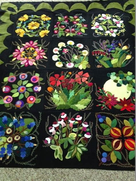 A Most Beautiful Quilt! (Funoldhag) | Wool quilts, Wool applique quilts, Wool applique