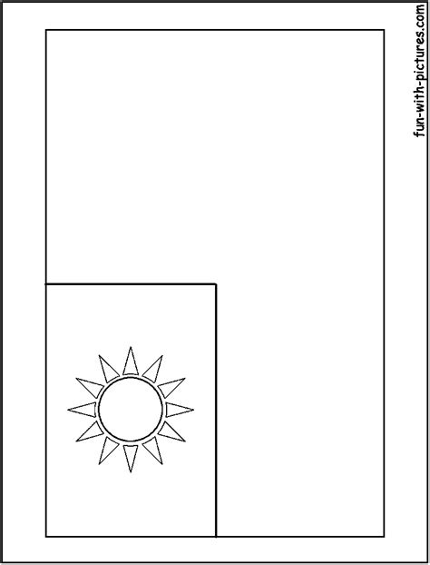 Taiwan Flag Coloring Page