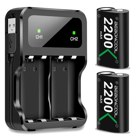 BEBONCOOL Xbox Controller Battery 2 x 2200mAh Xbox One Rechargeable ...