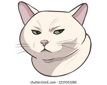 Funny Meme Cat Face Cartoon Style Stock Illustration 2219351085 ...