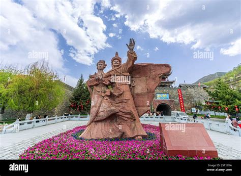 SICHUAN, CHINA - MAY 2024 - Statue of Princess Wencheng and King Songtsen Gampo at Songpan ...