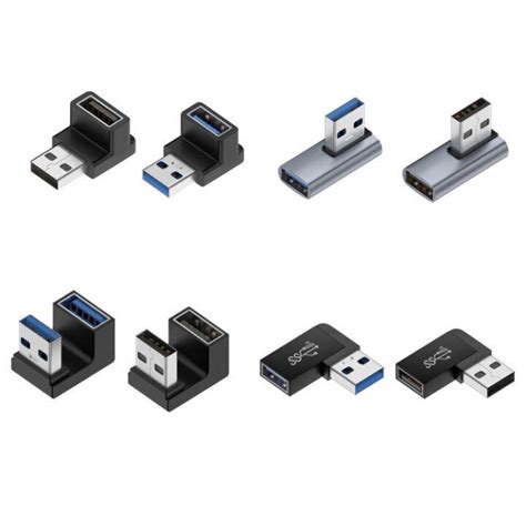 Right Angle USB Adapter USB 3.0 Adapter Male to Female Vertical Up and ...