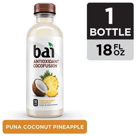 Bai Coconut Flavored Water, Puna Coconut Pineapple, Antioxidant Infused ...