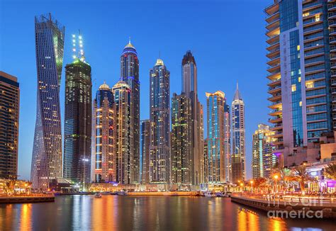 Dubai Marina Skyline at night Photograph by Neale And Judith Clark - Fine Art America