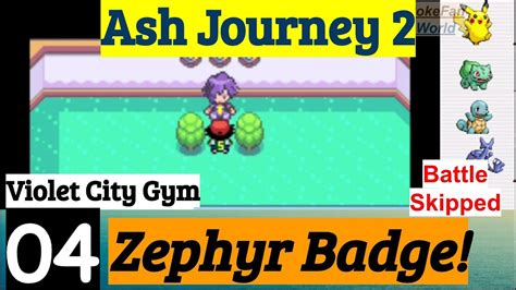 Pokemon Ash Journey 2 Part 4 Zephyr Badge In Violet City Gym | GBA Rom Hack - YouTube