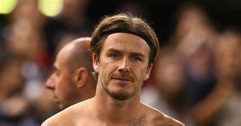 David Beckham wore a headband as he played with LA Galaxy in December ...