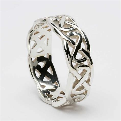 Sterling Silver Celtic Knot Ring - Wide Band