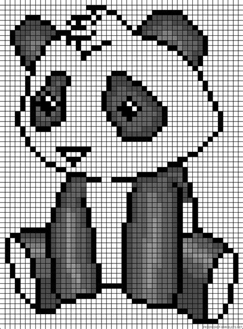 Minecraft Panda Pixel Art Grid