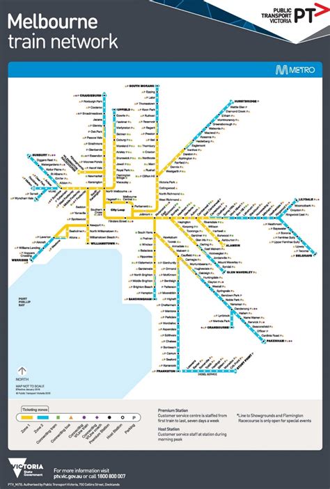 Melbourne metro train map - Ontheworldmap.com