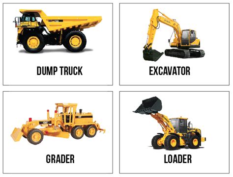 delighted to be » free construction truck flashcards