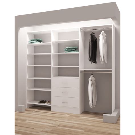 TidySquares White Wood 87" Reach-in Closet Organizer White | eBay