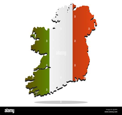 map of ireland with flag Stock Photo - Alamy