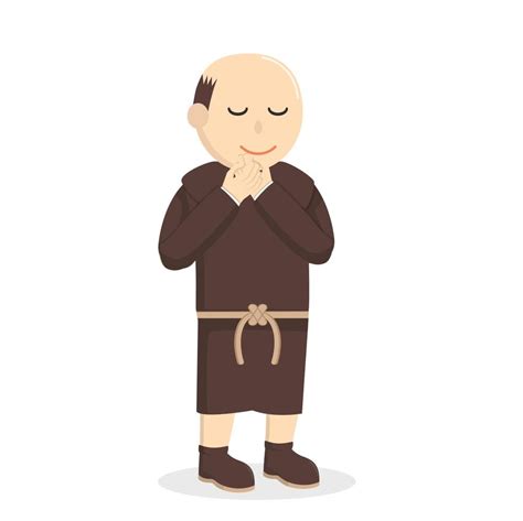 christian monk praying design character on white background 10890628 ...