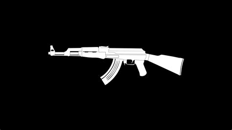 weapon, Minimalism, AK 47 Wallpapers HD / Desktop and Mobile Backgrounds