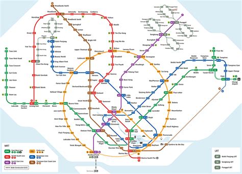 Circle line singapore - Singapore MRT/LRT System Map including future circle line and ...