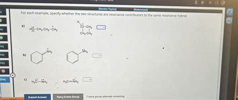 Solved For each example, specify whether the two structures | Chegg.com