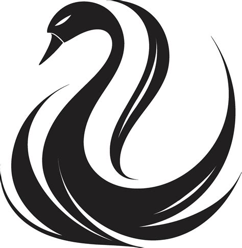 Vectorized Swan Icon Black and White Swan Symbol 32356357 Vector Art at ...