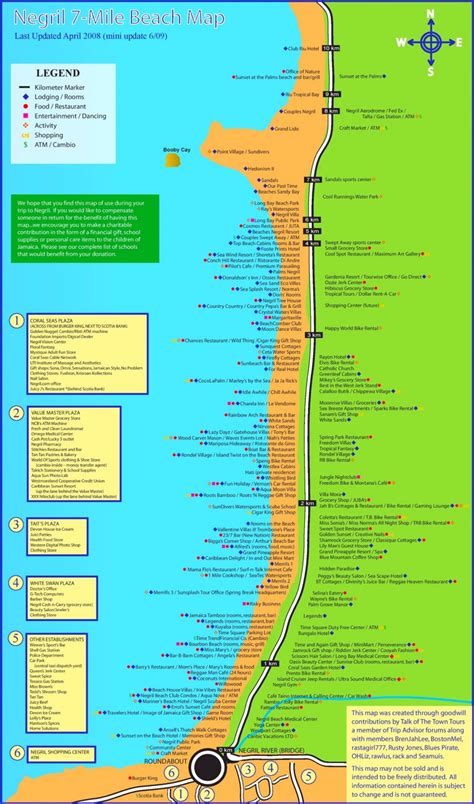 Negril hotels and sightseeings map - Ontheworldmap.com