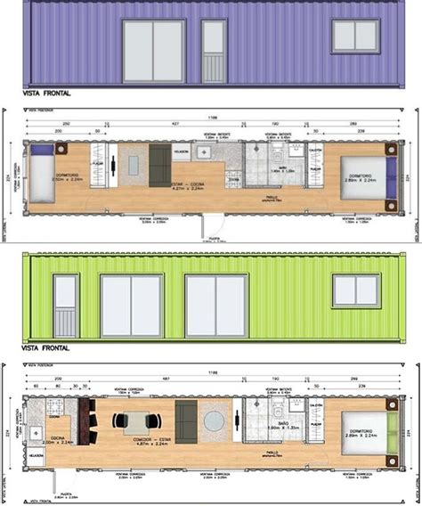 the floor plan for a mobile home with two rooms and one bedroom on each ...