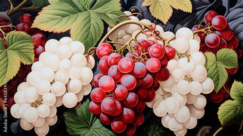 Beautiful grapes autumn harvest. Grapevine illustration. Realistic ...