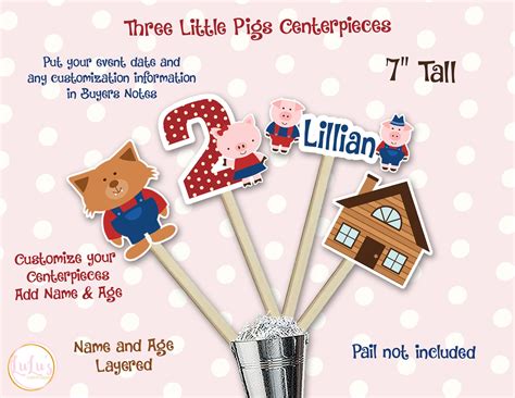 Three Little Pigs Party Pack Huff and Puff Banner 3 Little | Etsy