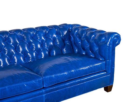 The Rowling Chesterfield Sofa In Blue Leather Is A Gorgeous Sofa.