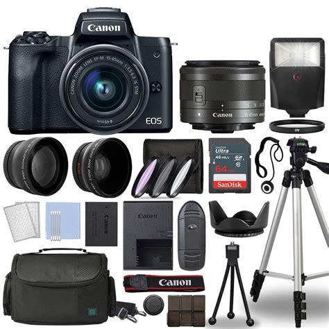 Canon EOS M50 Mark II Mirrorless Digital Camera Body Black with Canon ...