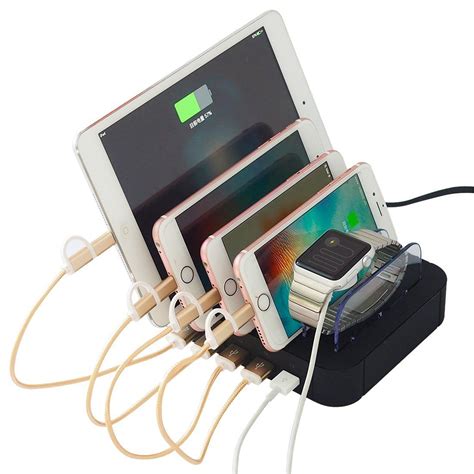 Phone Charging Station 5 Port Hub Dock for IPhone Ipad