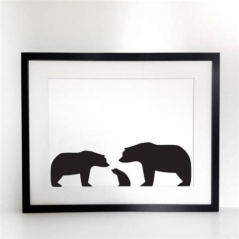 Bear Family, Personalised Silhouette A4 Print | Sinead Wedding Cake | Bear silhouette ...