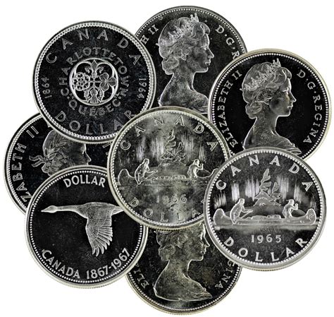 Canadian Dollar Coins 1963-1967 Canada Silver Dollars circulated Pick ...