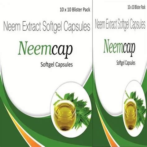 Neem Extract Softgel Capsules, Aarvi Pharmaceutical, 10 X 10 Blister ...