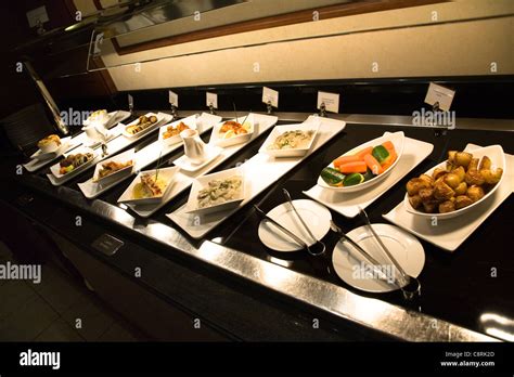 Emirates First Class Business Lounge Food Beverage Stock Photo - Alamy