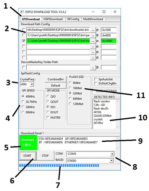 ESP32 Software - ESP Flash Download Tool (flasher)