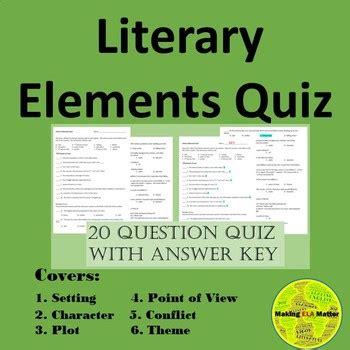 Literary Elements Quiz by Making ELA Matter | Teachers Pay Teachers