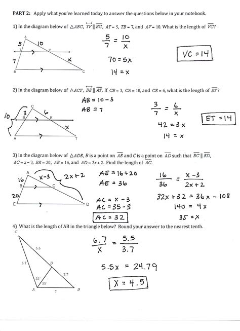 Angle Bisector Theorem Side Splitter Worksheet Answers Ccss - Angleworksheets.com