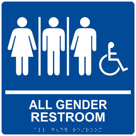 ADA All Gender Restroom Sign RRE-25416-99_WHTonBLU Gender Neutral