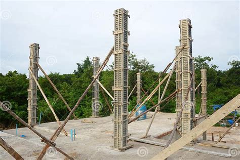 Concrete Column Formwork on the Second Floor of a Building ...