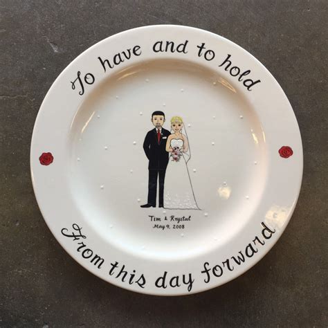 Custom Name Personalized Hand Painted Ceramic Wedding Plate or - Etsy ...