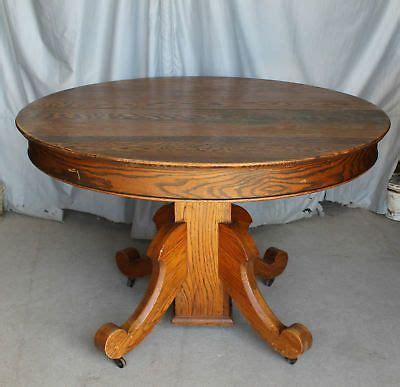 Antique Round Oak Table – original finish – 45″ diameter - with Leaves | eBay in 2020 | Round ...