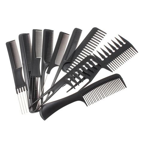 10pcs/Set Professional Hair Brush Comb Salon Barber Anti static Hair Combs Hairbrush ...