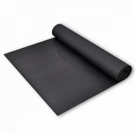 Ribbed Black Anti Slip Shed Van Garage Rubber Flooring Roll 1.2m