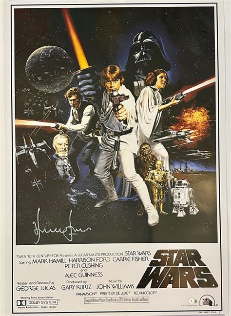 Harrison Ford Autographed Star Wars Movie Poster - 27x39 - The Autograph Source