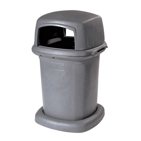 Toter Outdoor Trash-Can 45-Gallon Graystone Plastic Trash Can with Lid ...