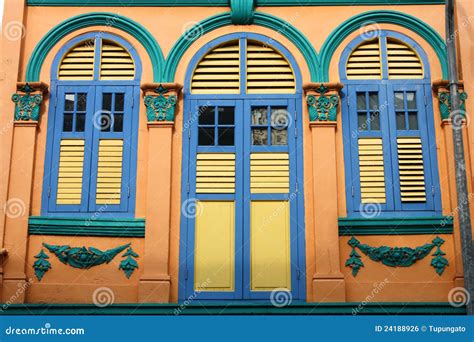 Singapore - Colonial Architecture Stock Photo - Image of shutter, house ...